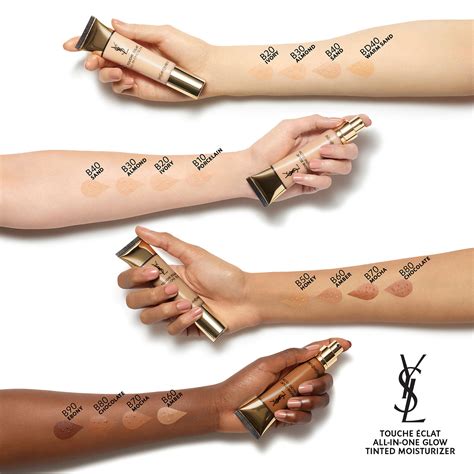 ysl touche eclat foundation swatches|ysl all in one glow.